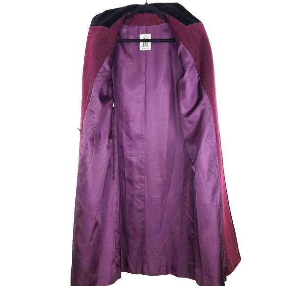 JONES of New York Wool Burgundy Long Coat - Picture 3 of 8